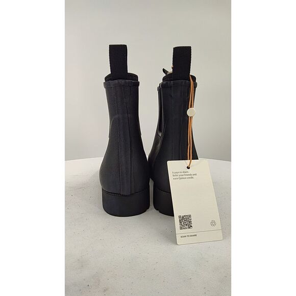 Quince Womens Waterproof Ankle Rain Boot Black Shoes 8 - Picture 3 of 3
